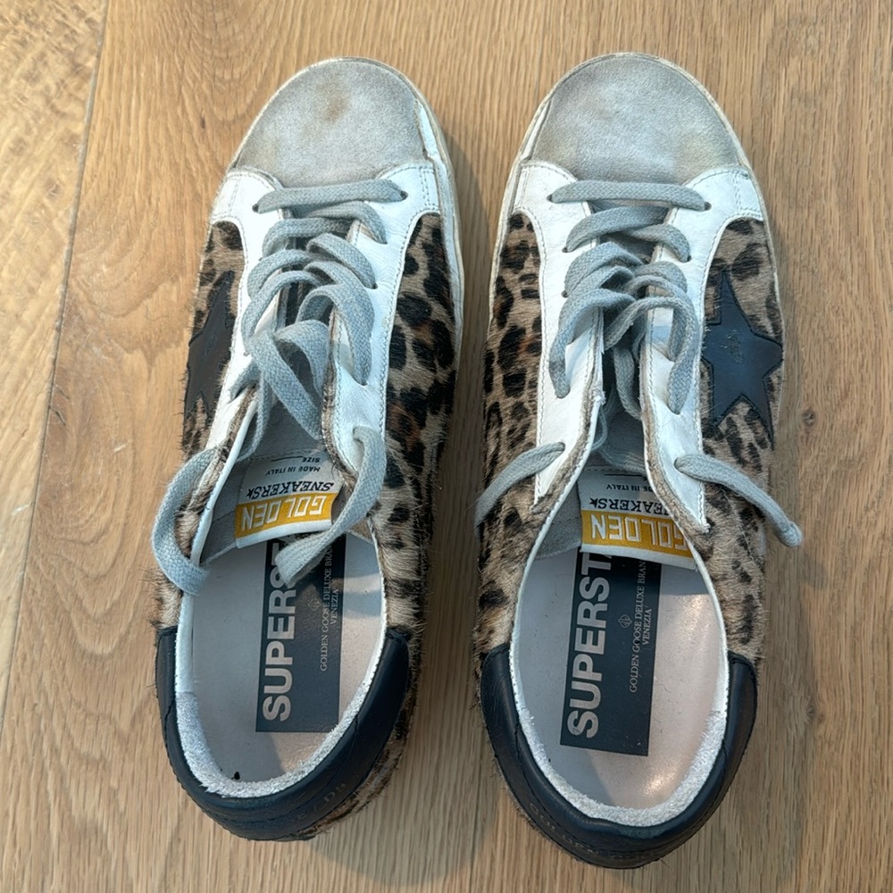 Golden Goose Superstar Low Rise Cheetah Print